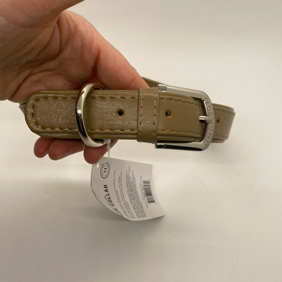 NWT Martha Stewart Dog Collar Vegan Leather. Tan. Size 20 (neck 18-21”). - Picture 2 of 8